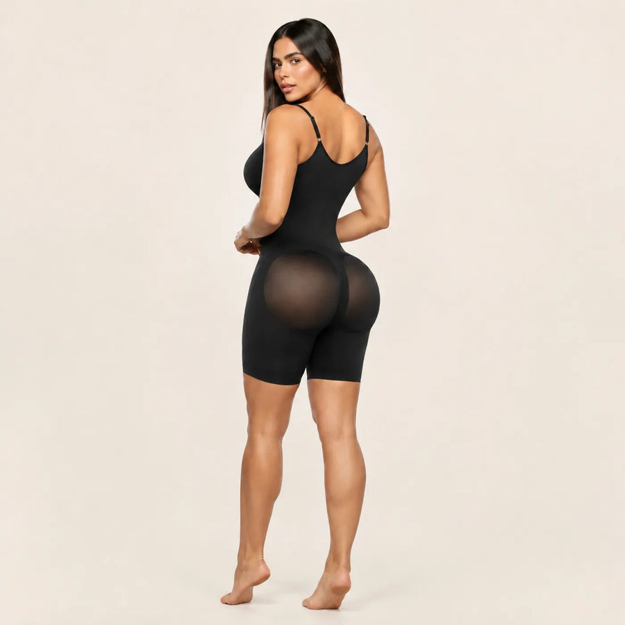 FAJA BELLA SHAPE en negro, vista de espalda