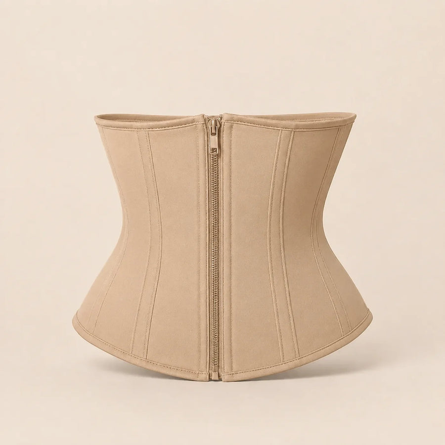 Cinturilla de 9 varillas en beige, vista frontal